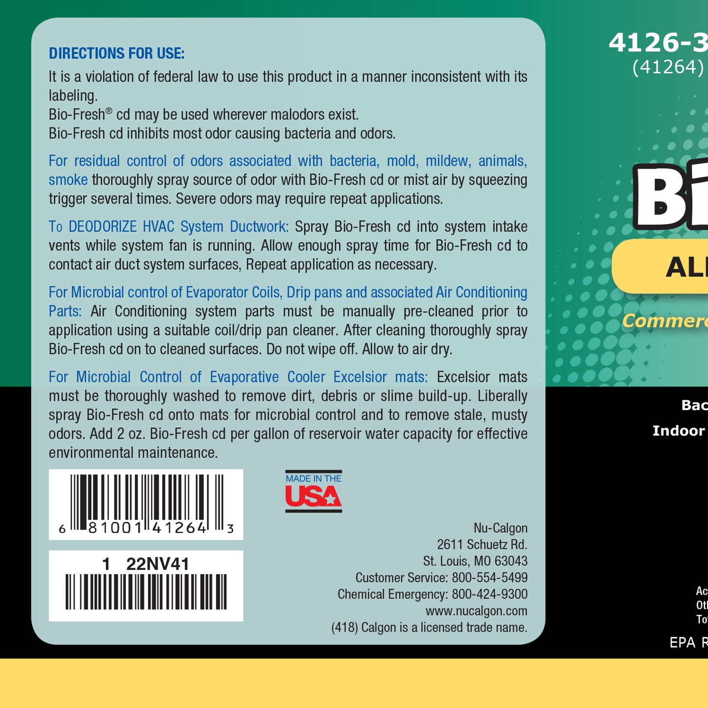 4126-38 - Bio-Fresh cd All Purpose Deodorizer - 1 Gallon