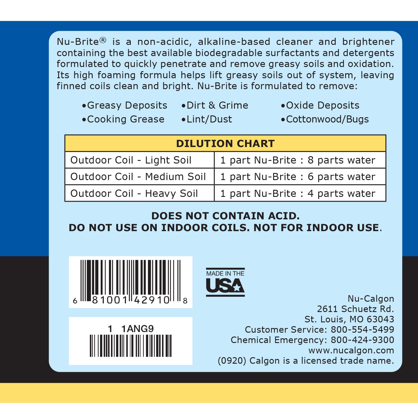 4291-08 - Nu-Brite Condenser Coil Cleaner - 1 Gallon