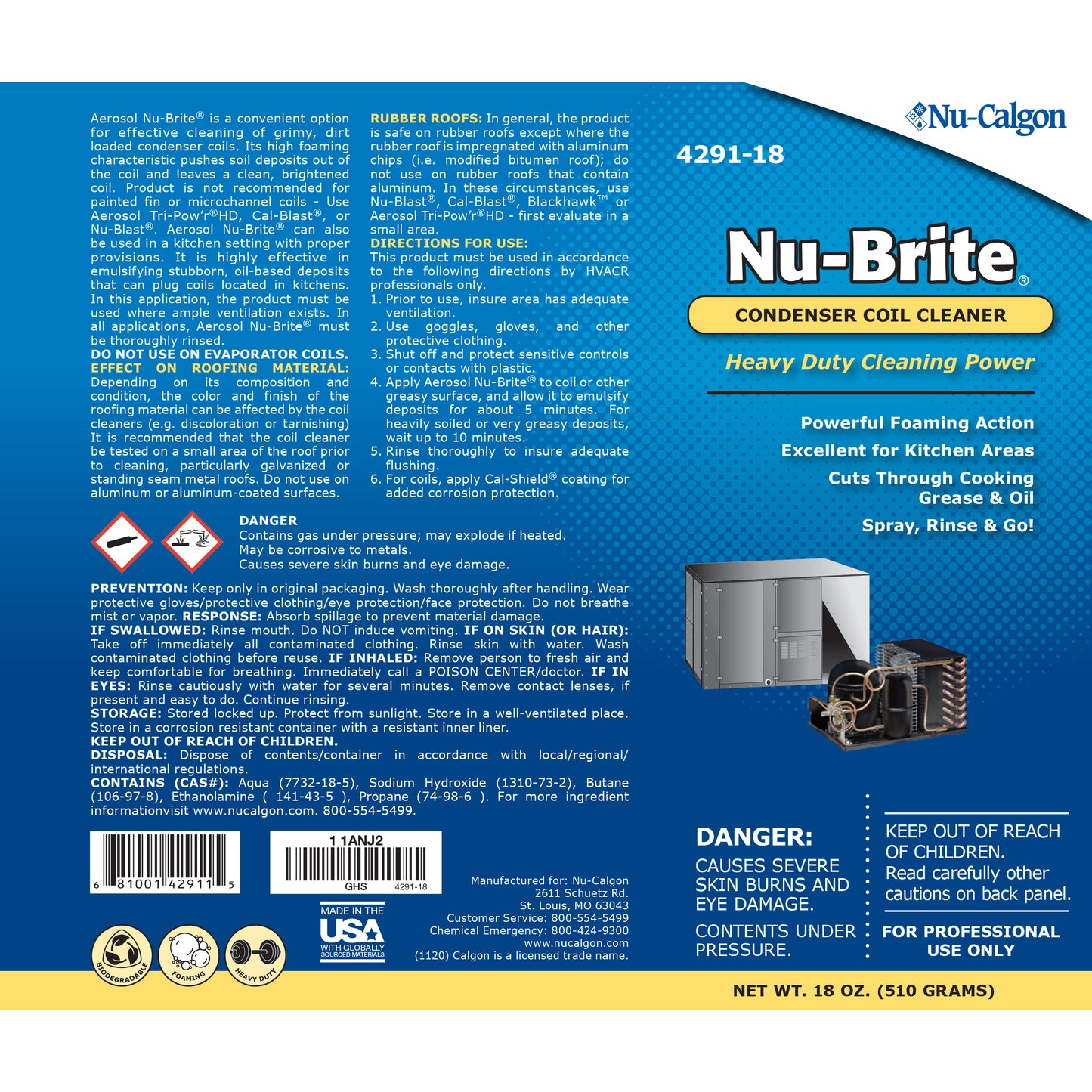 4291-18 - Nu-Brite Condenser Coil Cleaner - 18 oz