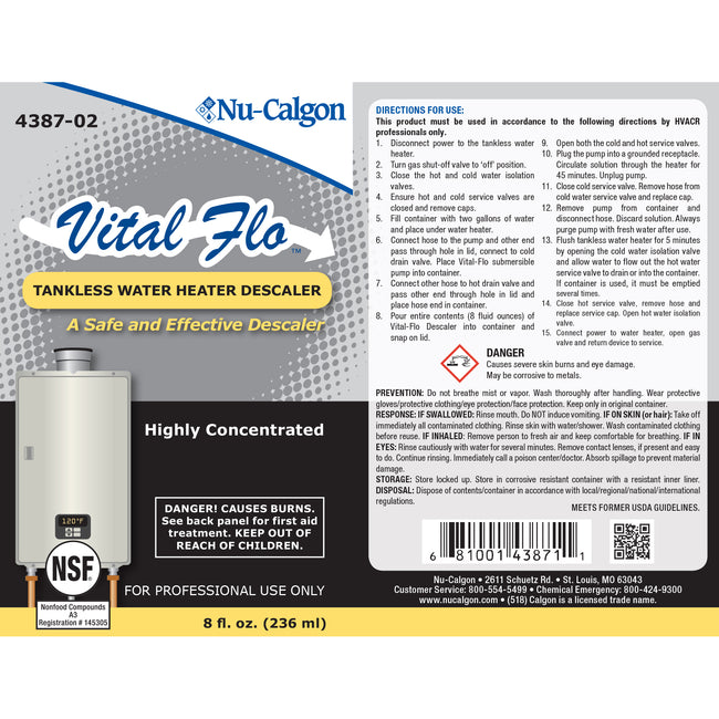 4387-02 - Vital-Flo Tankless Water Heater Descaler - 8 oz