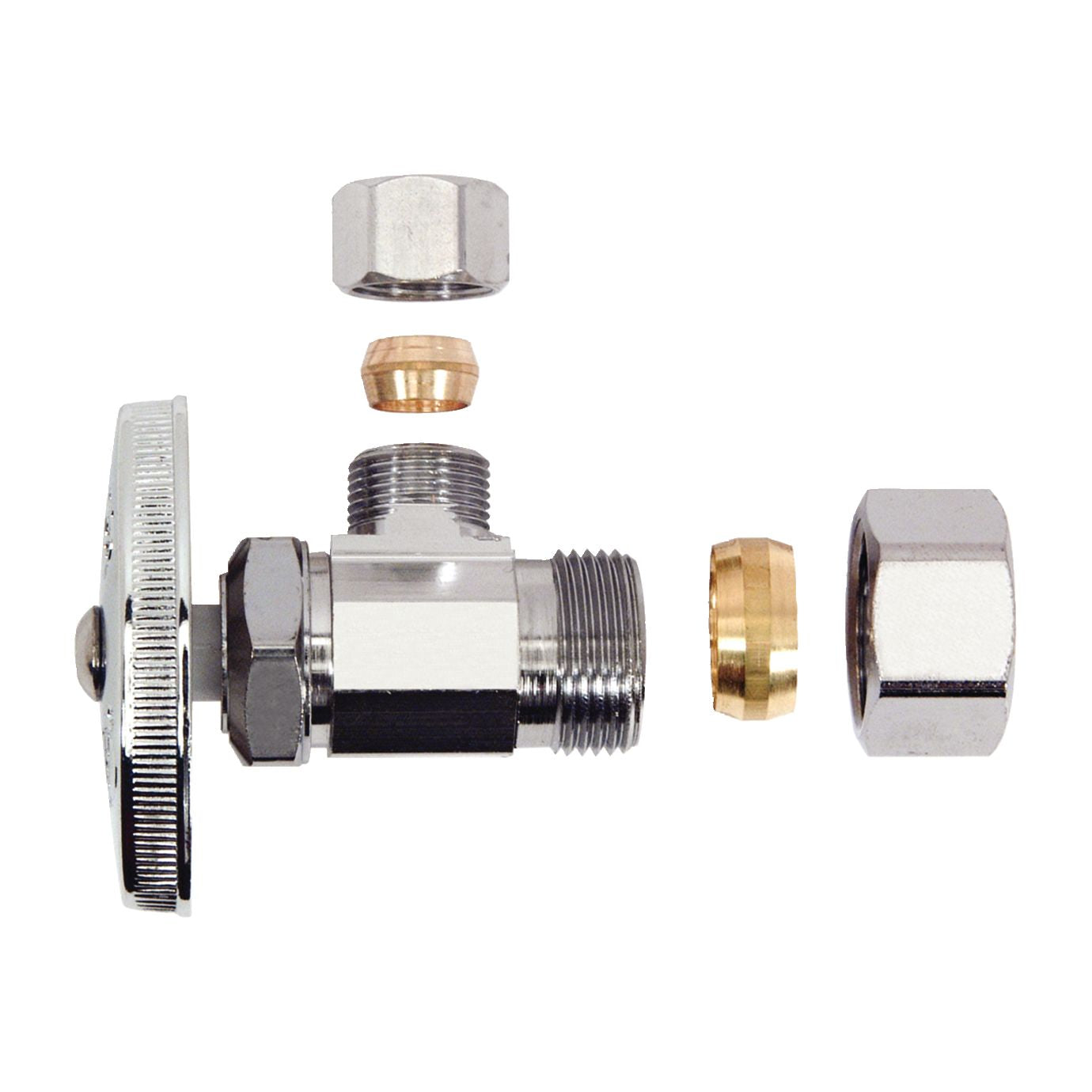 OCR19X C - 1/2" Nom Comp x 3/8" O.D. Comp, Chrome Plated