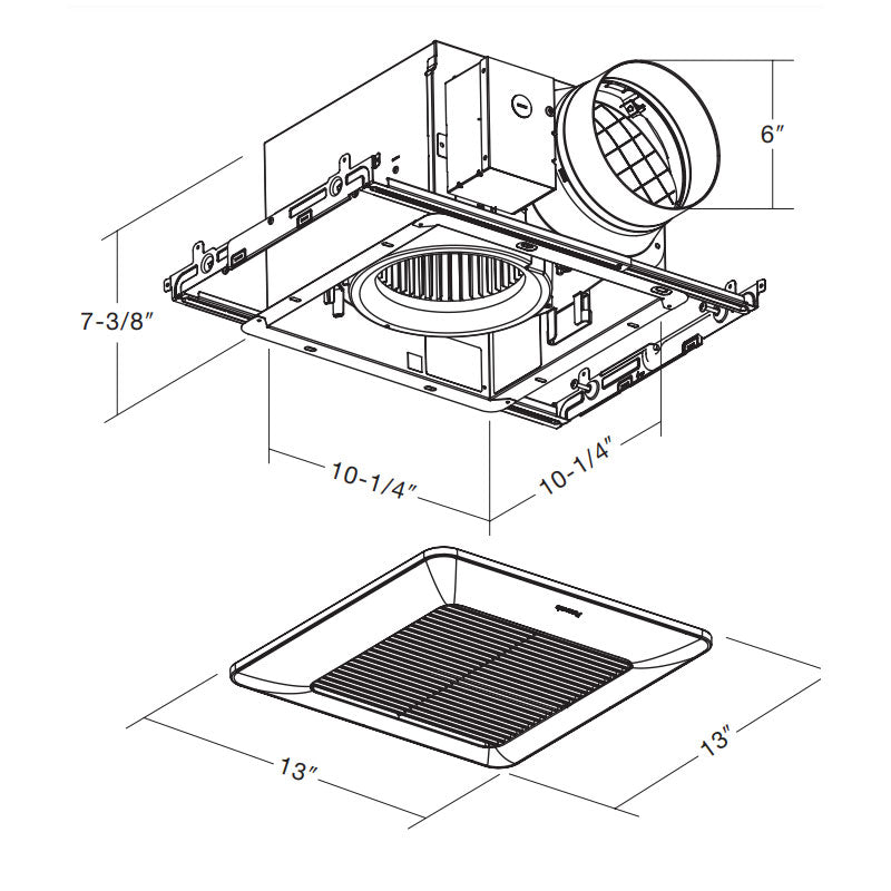 Panasonic FV-1115VQ1 - WhisperCeiling DC SmartFlow, 110-130-150