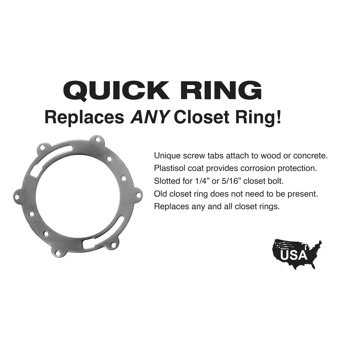 Pasco Quick Ring Metal Closet Flange Repair Ring - 21013