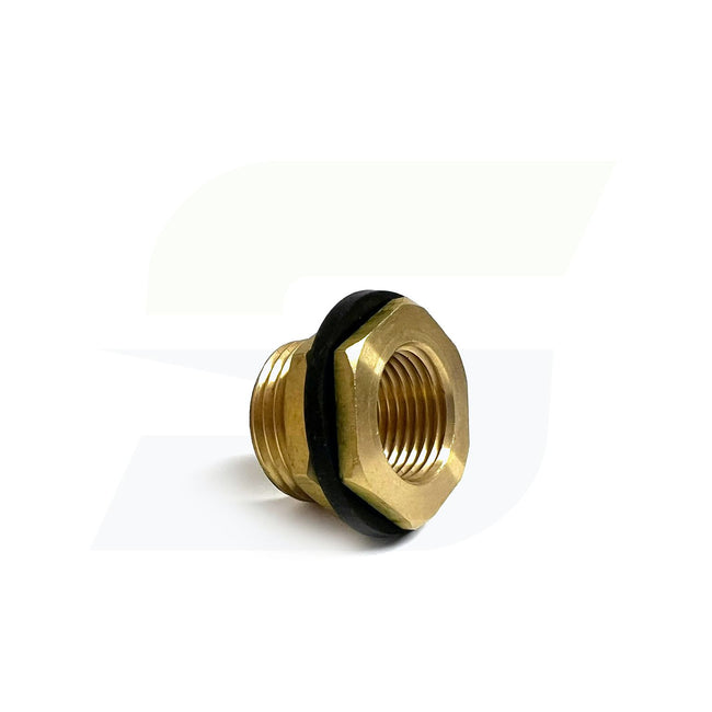 2145 - Brass Hose to Pipe Adapter - Evaporative Cooler Drain - 3/4" MHT x 1/2" FPT