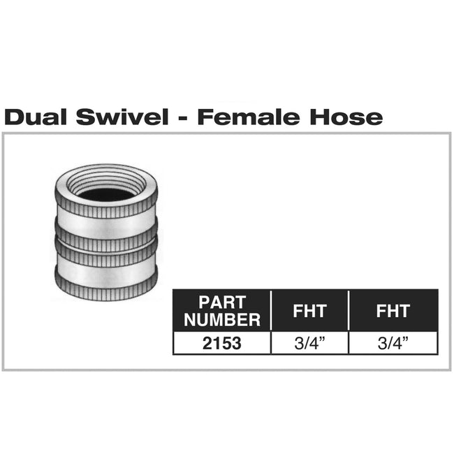 2153 - Dual Swivel Female Hose Adapter - 3/4"
