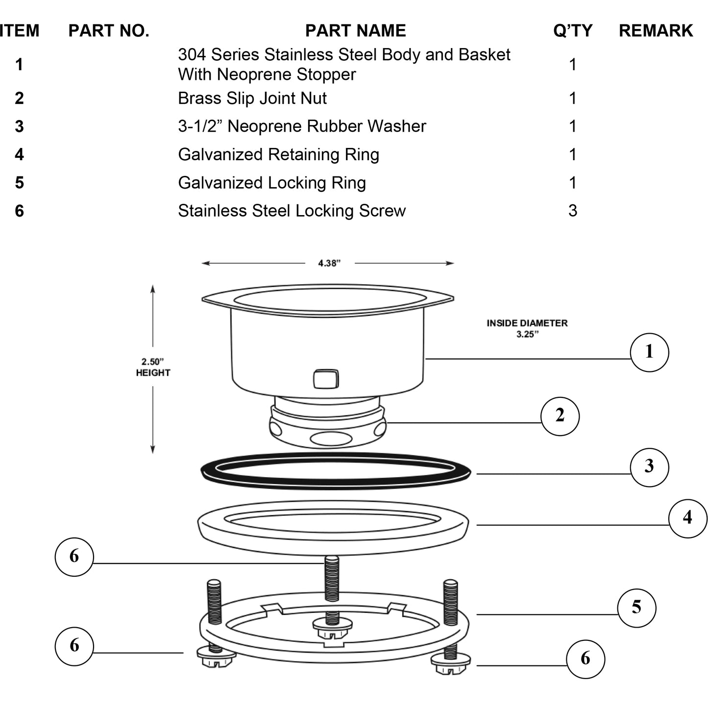 21901 - EZ ON Basket Strainer - Satin Stainless Steel
