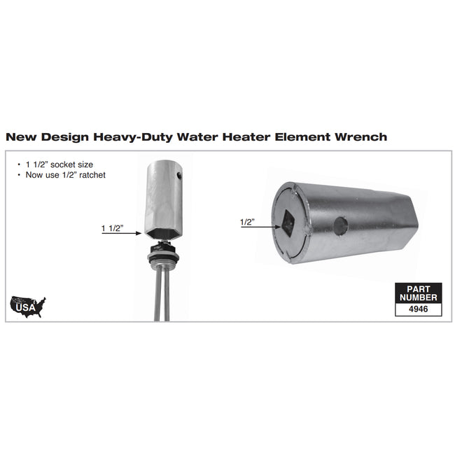 4946 - Heavy-Duty Water Heater Element Wrench