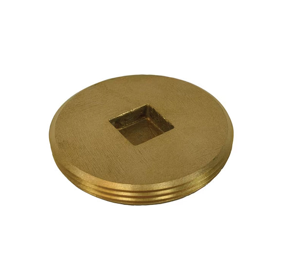 1853 - Brass Countersunk Square Southern Code Cleanout Plug - 2"