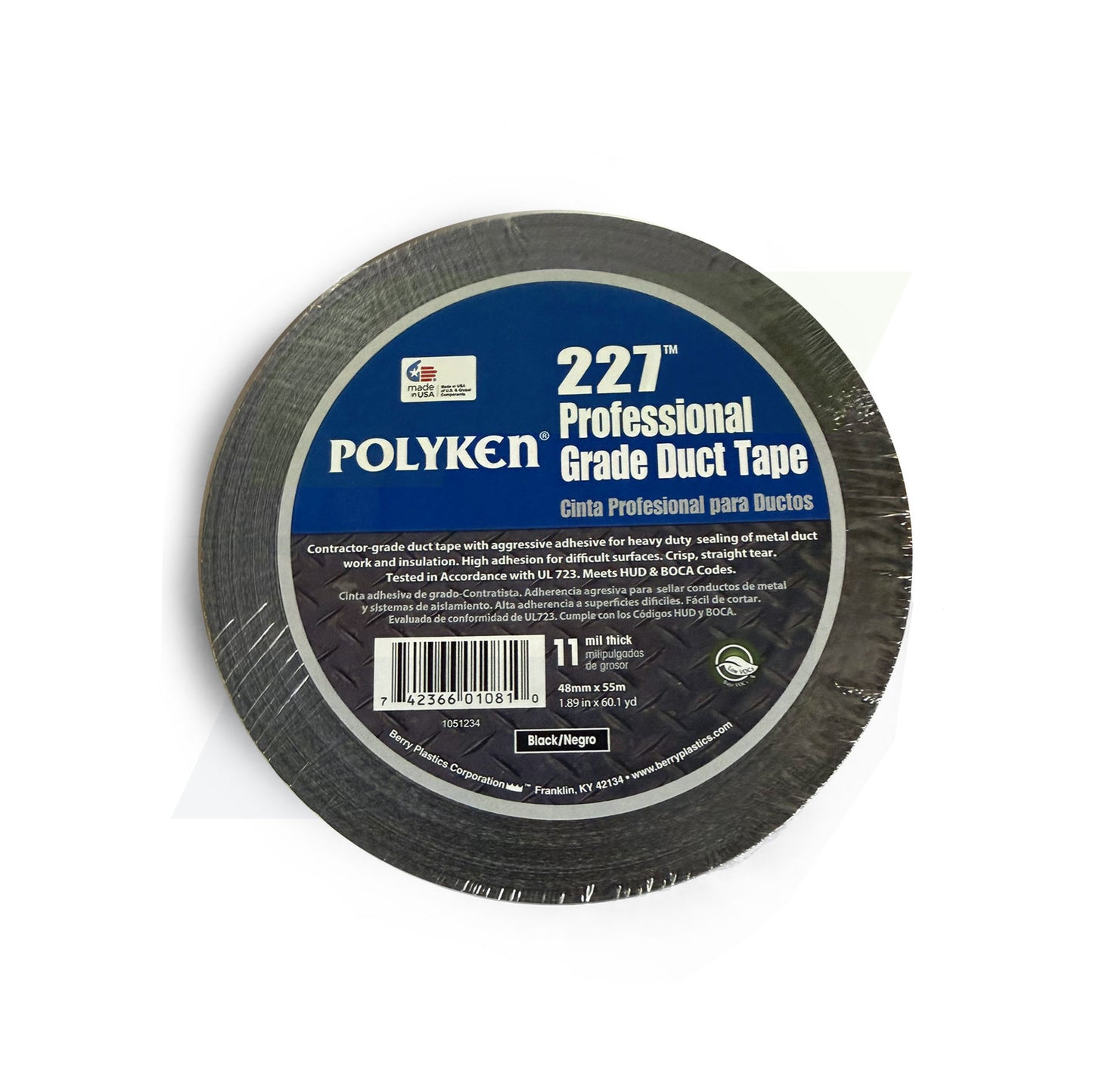 Polyken 227 Professional Grade Black Duct Tape - 2 in x 60 yd