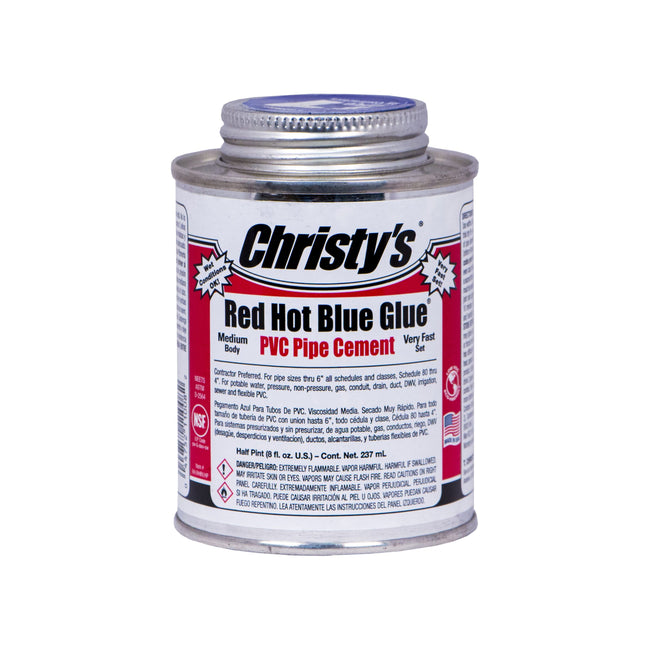 505197 - Christy's Red Hot Blue Glue PVC Cement - Low VOC - 1/2 Pint