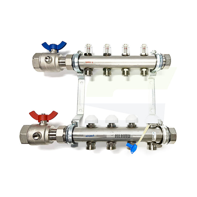 343375-001 - PRO-BALANCE 1-1/4" Stainless Steel Manifold With Gauges - 4 Outlet