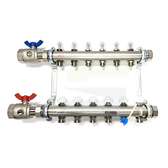 343377-001 - PRO-BALANCE 1-1/4" Stainless Steel Manifold With Gauges - 6 Outlet