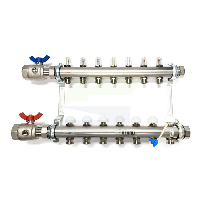 343382-001 - PRO-BALANCE 1-1/4" 10 Station Stainless Steel Manifold with Gauges