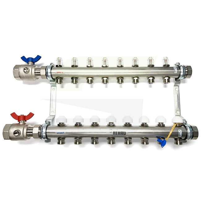 343379-001 - PRO-BALANCE 1-1/4" Stainless Steel Manifold With Gauges - 8 Outlet