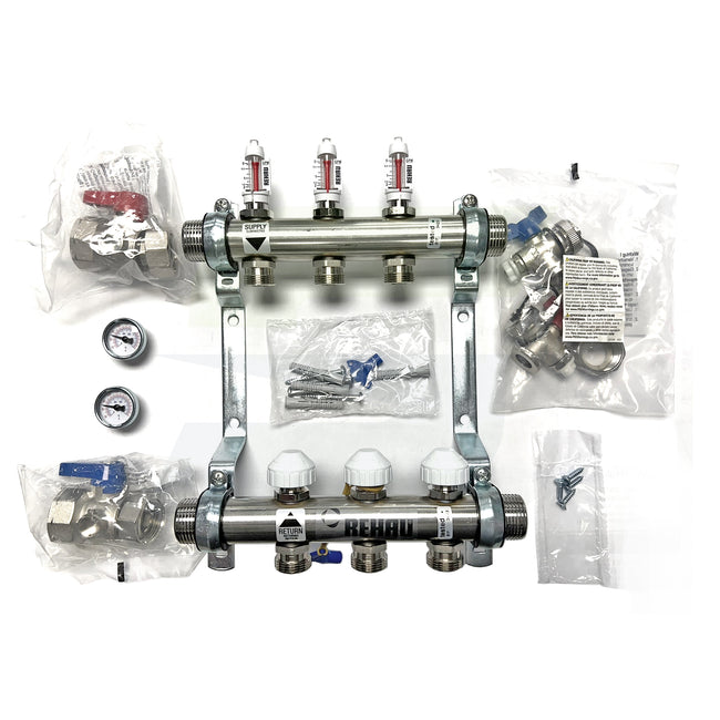 381112-001 - PRO-BALANCE 1" Stainless Steel Manifold With Gauges( station 12)
