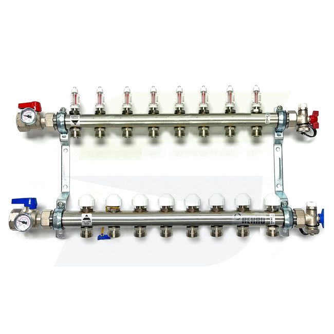 381108-001 - PRO-BALANCE 1" Stainless Steel Manifold With Gauges (Station 8)