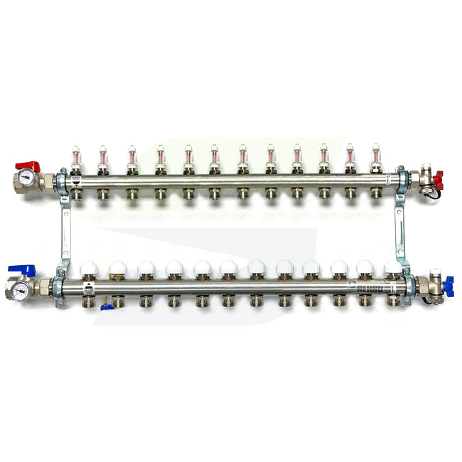 381112-001 - PRO-BALANCE 1" Stainless Steel Manifold With Gauges( station 12)