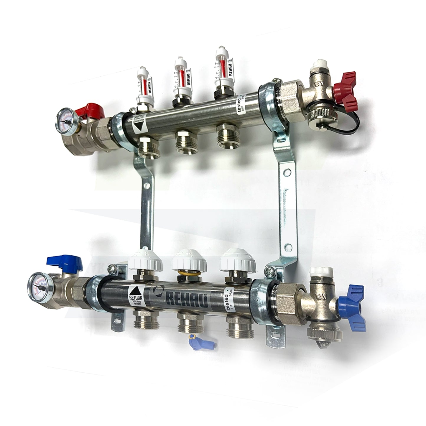 381103-001 - PRO-BALANCE 1" Stainless Steel Manifold With Gauges - 3 Outlet