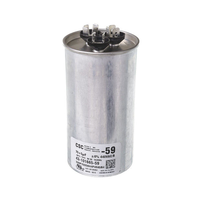 43-101665-59 - Dual Round Capacitor - 70/5 UF - 440V