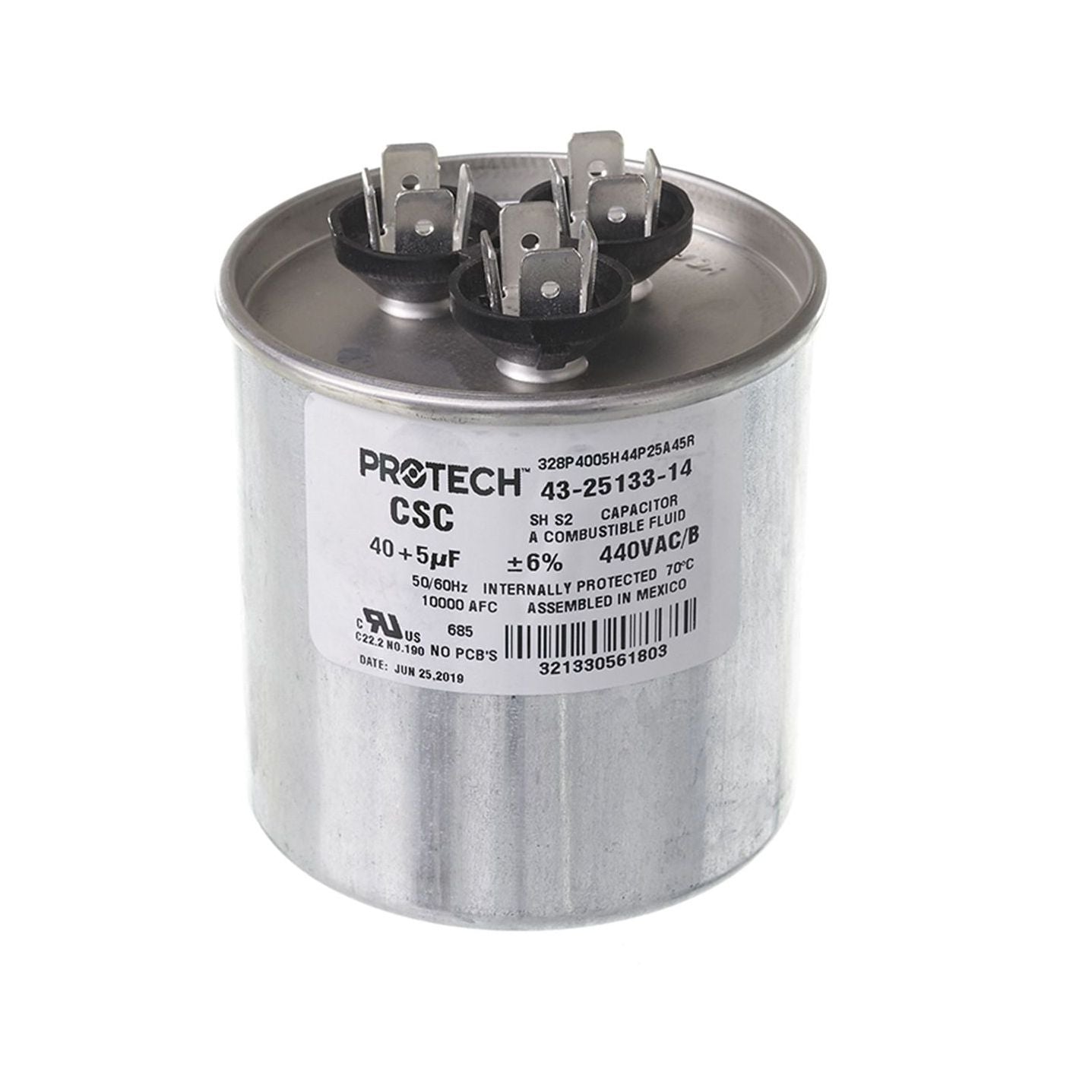 43-25133-14 - Dual Round Capacitor - 40/5 UF - 440V