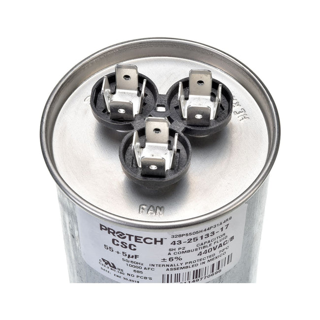43-25133-17 - Dual Round Capacitor - 55/5 UF - 440V