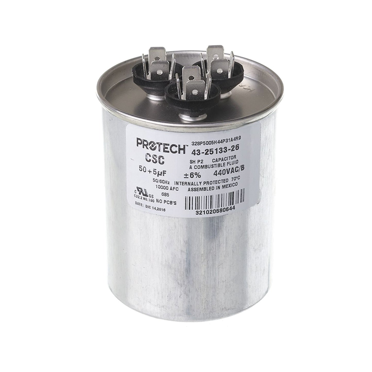 43-25133-26 - Dual Round Capacitor - 50/5 UF - 440V