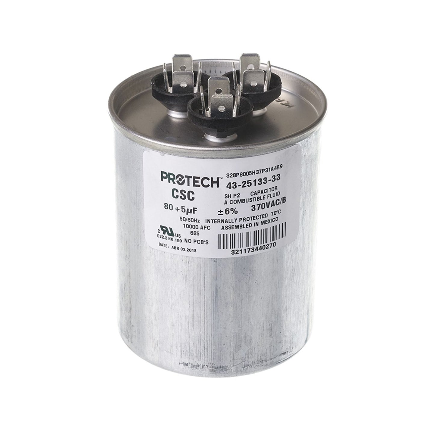 43-25133-33 - Dual Round Capacitor - 80/5 UF - 370V