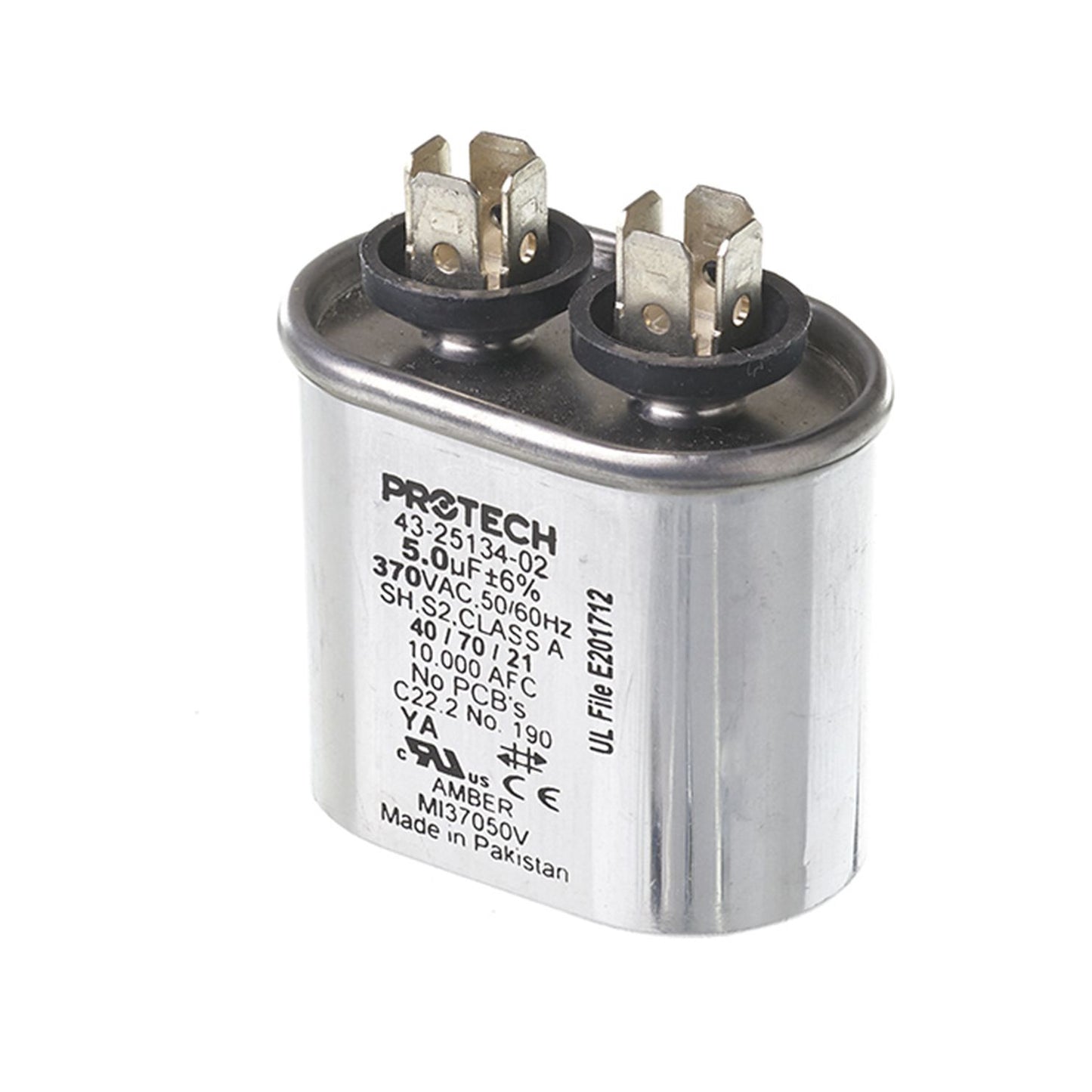 43-25134-02 - PROTECH Single Oval Capacitor - 5 UF - 370V