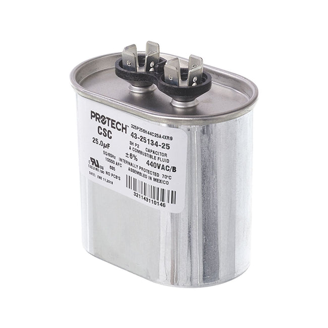43-25134-25 - Single Oval Capacitor - 25 UF - 440V