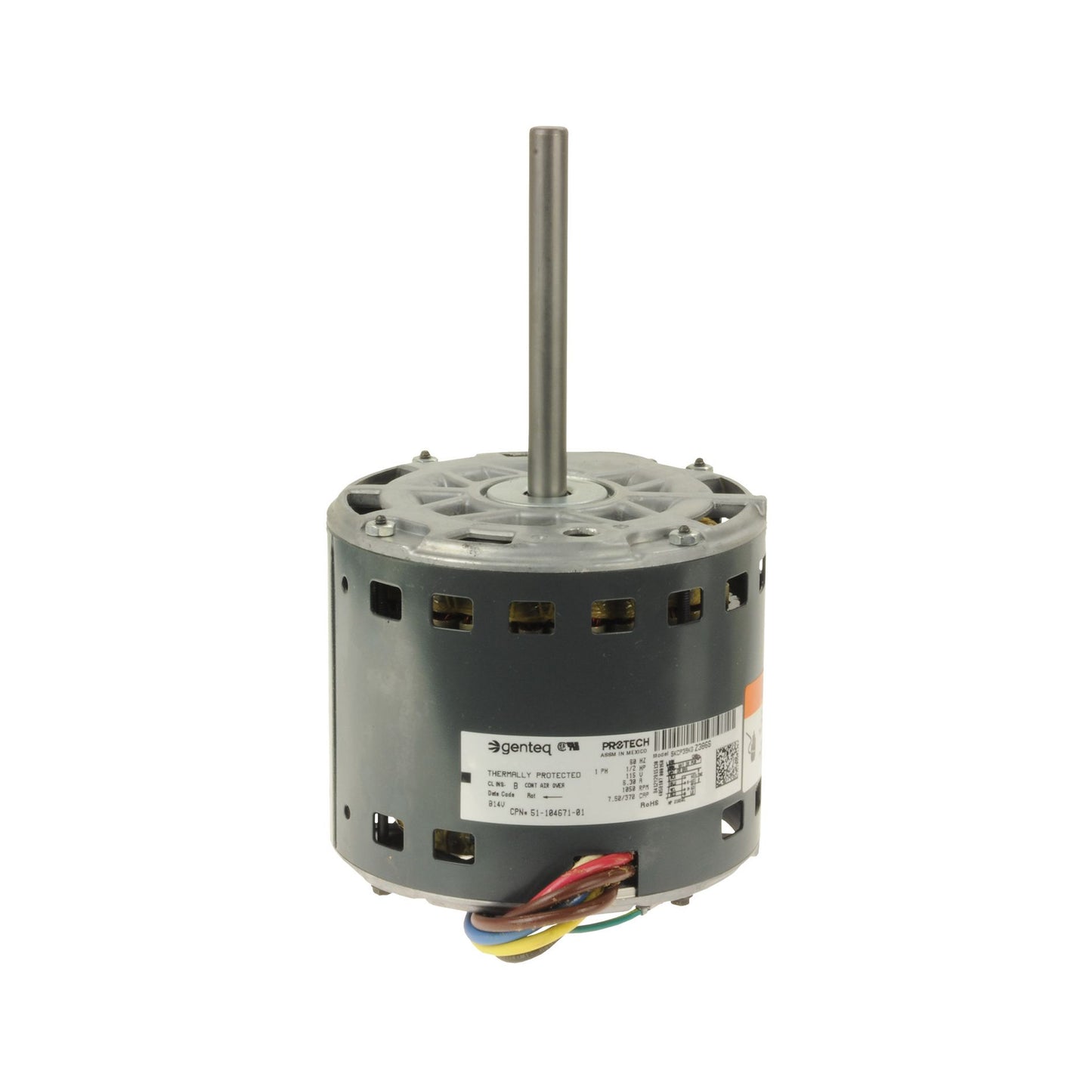 51-104671-01 - 1/2 HP Blower Motor - 1 Phase - 4 Speed - 1075 RPM - 120V