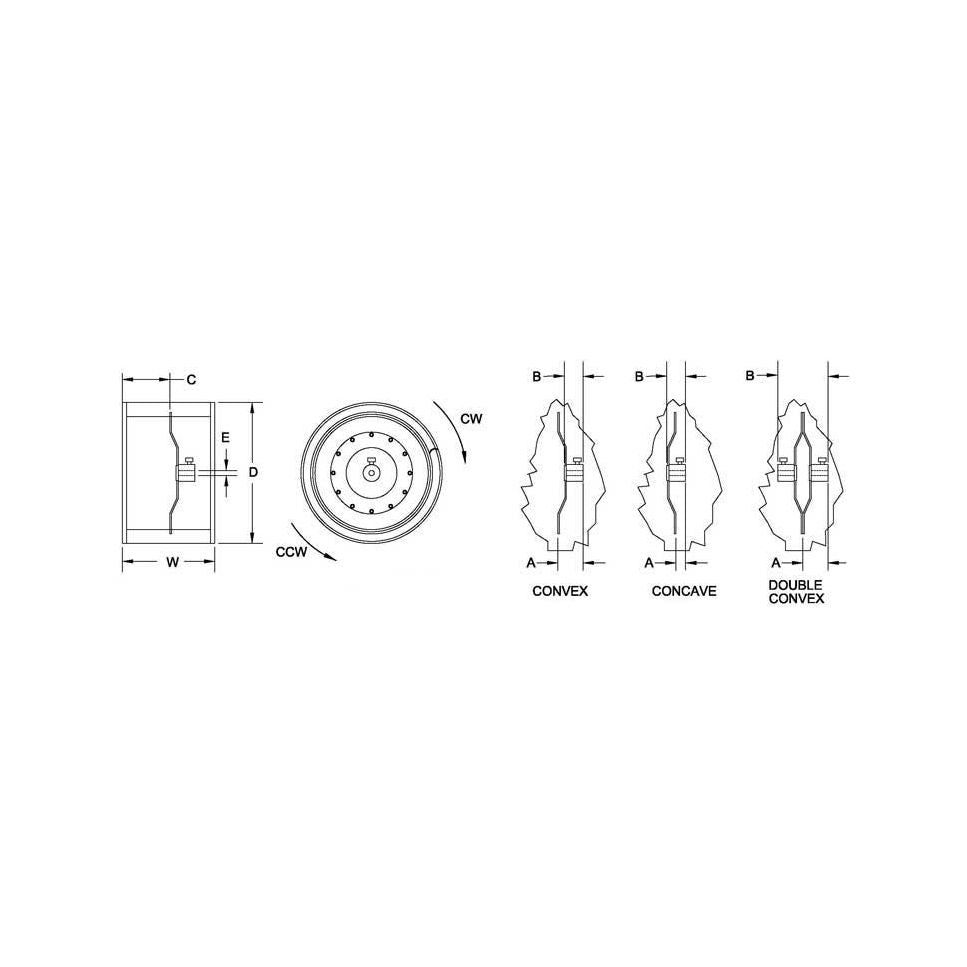 70-20602-01 - Blower Wheel - 11" x 10" - CW - 1/2" Bore