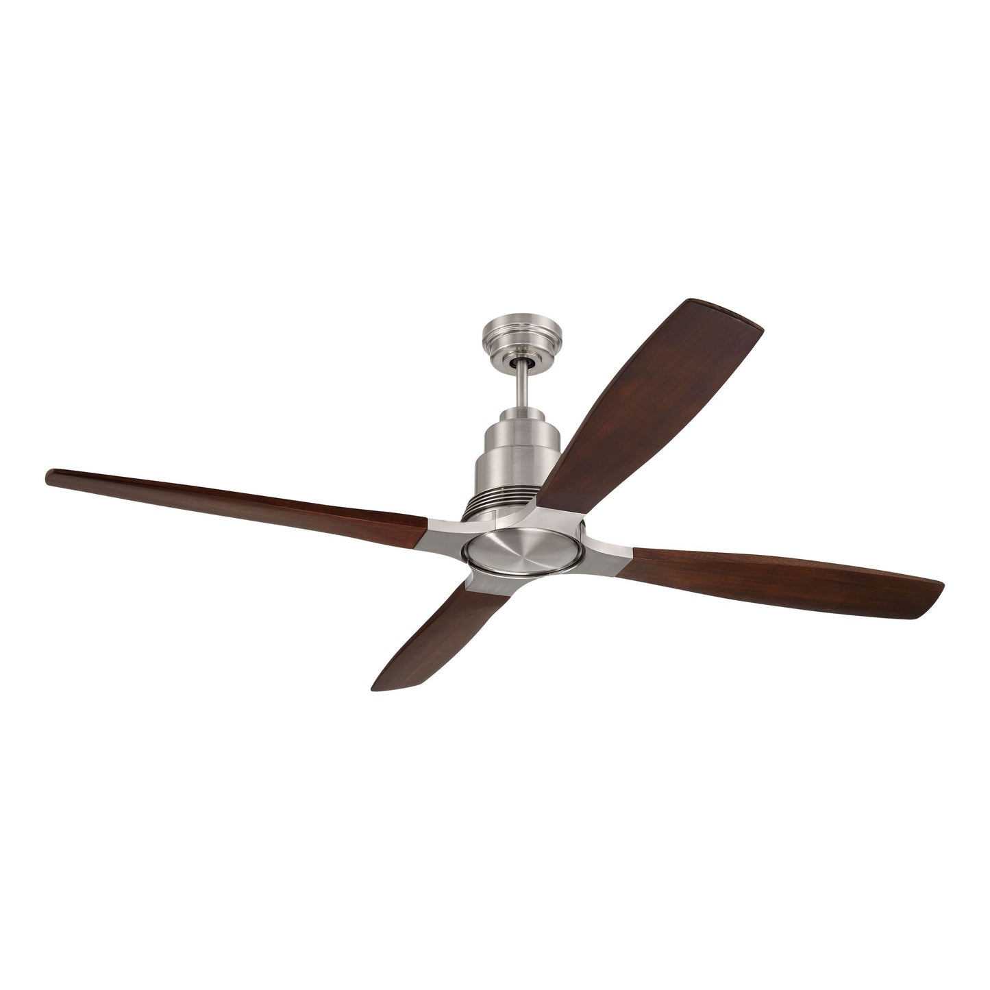 RIC60BNK4 - Ricasso 60" 4 Blade Ceiling Fan with Light Kit - Remote & Wall Control - Brushed Polishe