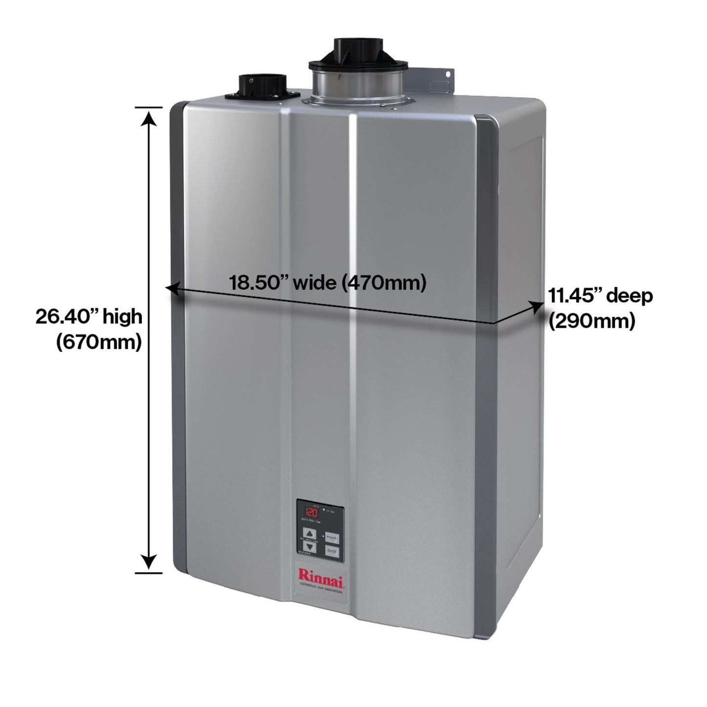 RU199IN - 199,000 BTU Super High Efficiency Condensing Indoor Tankless Water Heater - NG