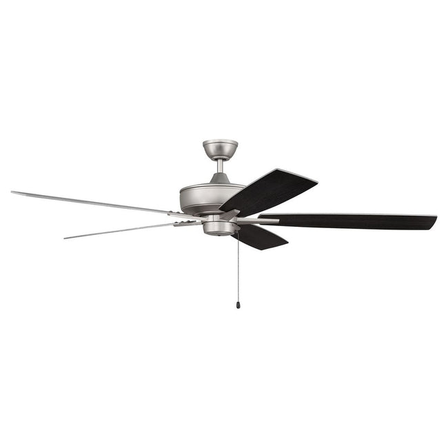 S60BN5-60BNGW - Super Pro 60" 5 Blade Ceiling Fan - Pull Chain - Brushed Satin Nickel