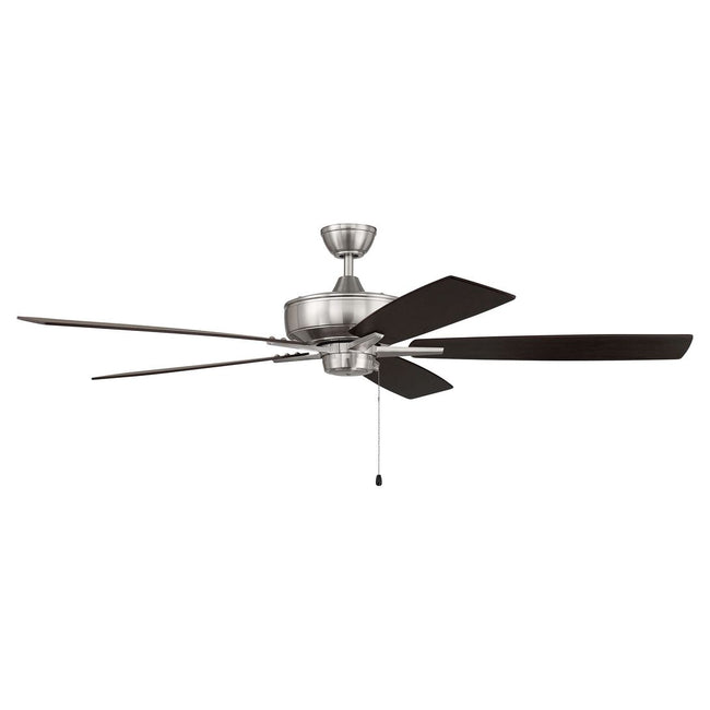 S60BNK5-60DWGWN - Super Pro 60" 5 Blade Ceiling Fan - Pull Chain - Brushed Polished Nickel