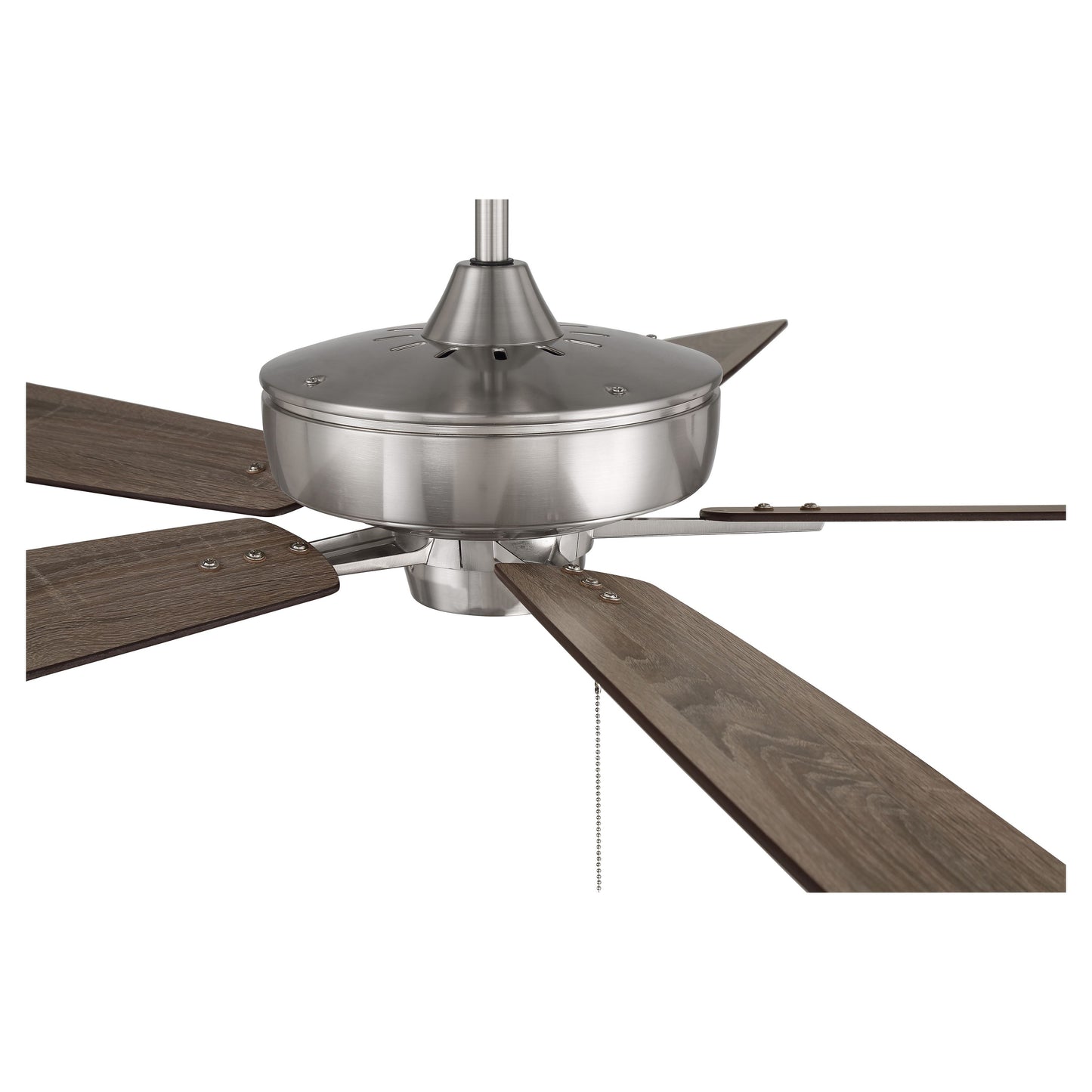 S60BNK5-60DWGWN - Super Pro 60" 5 Blade Ceiling Fan - Pull Chain - Brushed Polished Nickel