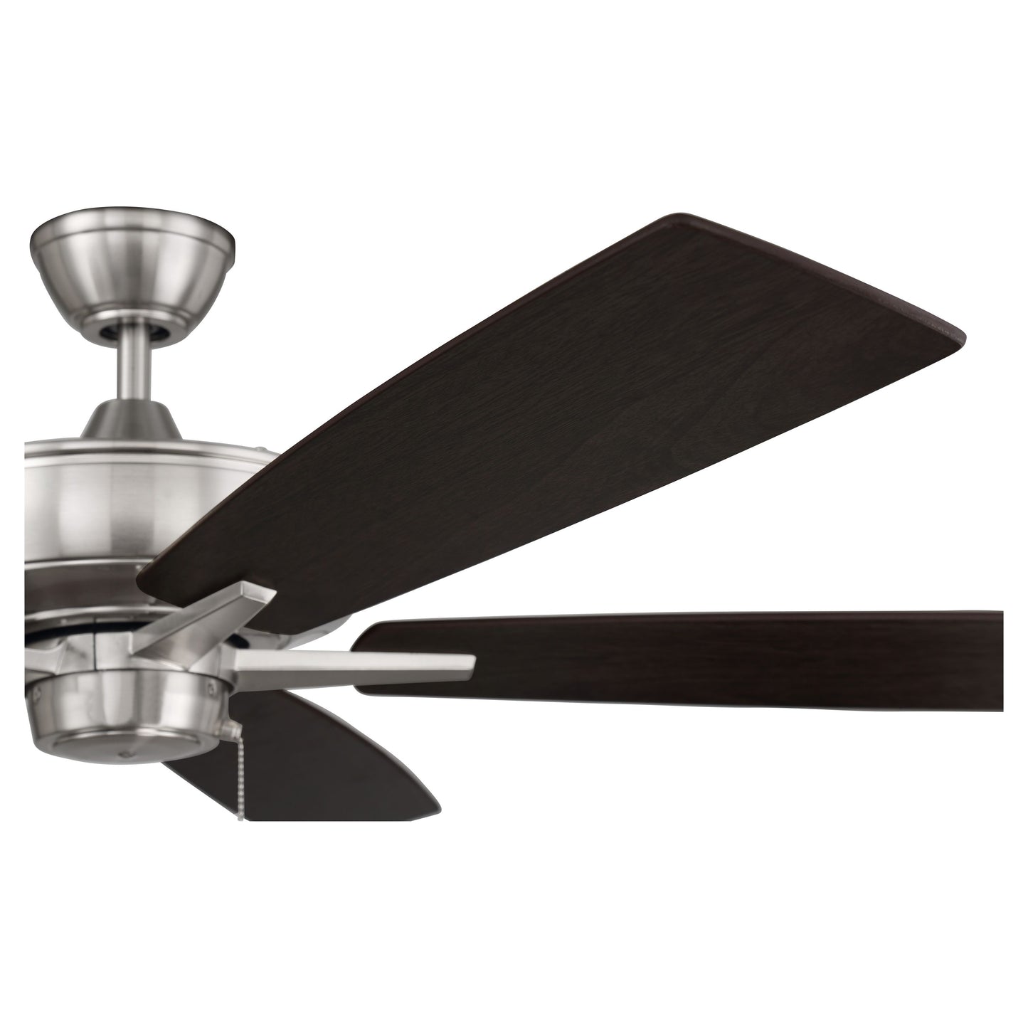 S60BNK5-60DWGWN - Super Pro 60" 5 Blade Ceiling Fan - Pull Chain - Brushed Polished Nickel