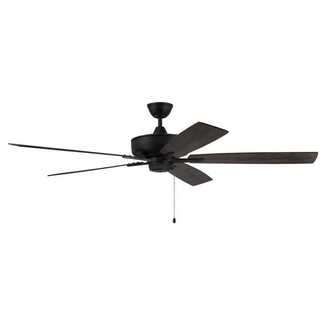 S60FB5-60FBGW - Super Pro 60" 5 Blade Ceiling Fan - Pull Chain - Flat Black