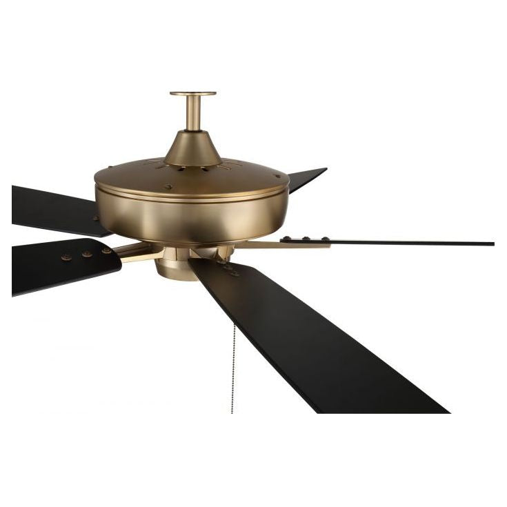 S60SB5-60BWNFB - Super Pro 60" 5 Blade Ceiling Fan - Pull Chain - Satin Brass