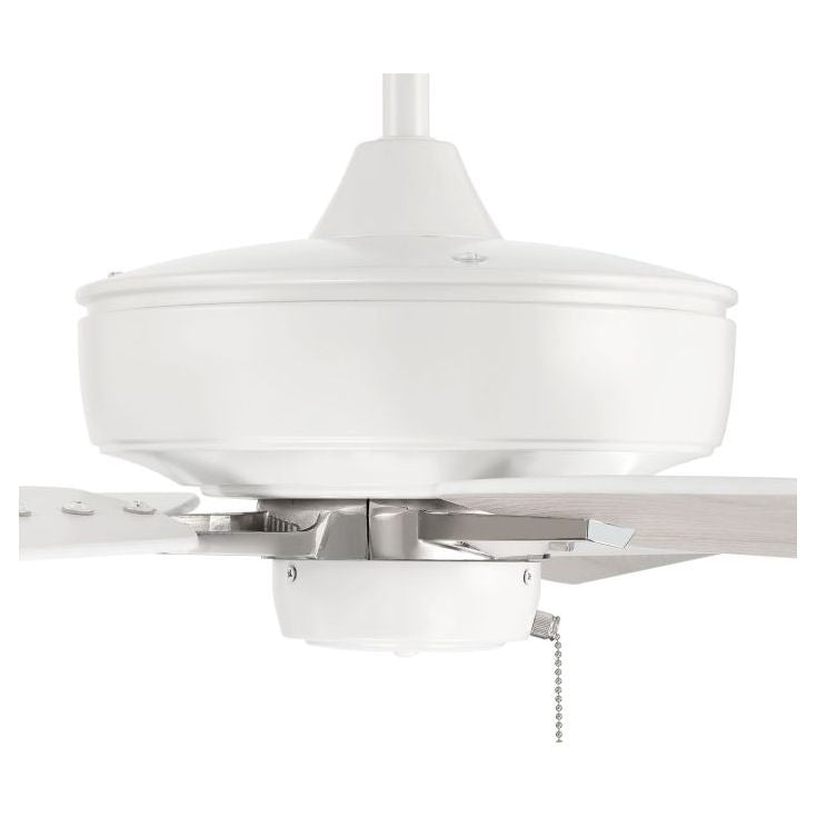 S60WPLN5-60WWOK - Super Pro 60" 5 Blade Ceiling Fan - Pull Chain - White / Polished Nickel