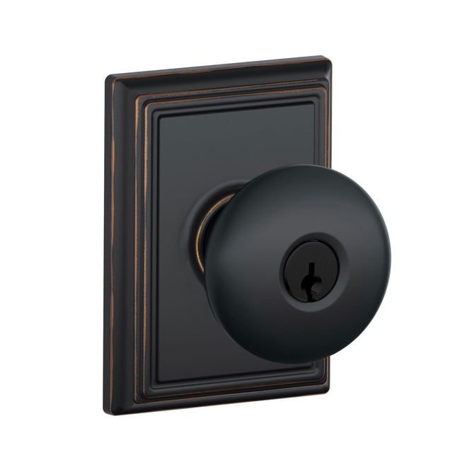 Schlage Residential F51APLY716ADD Plymouth Knob with Addison Rose Keyed Entry Lock C Keyway with 162