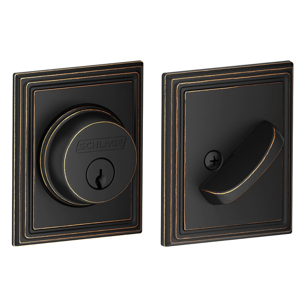 B60ADD716 - Addison Single Cylinder Deadbolt - Aged Bronze