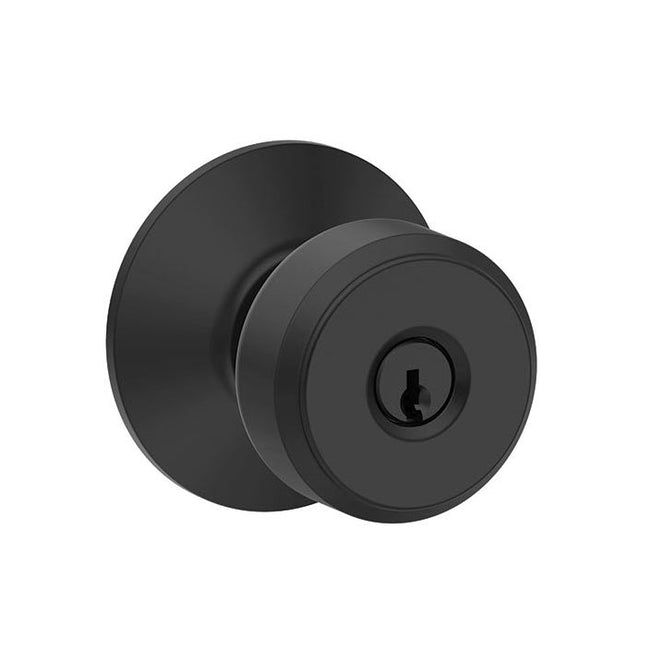 F80BWE622 - Bowery Knob Storeroom Lock - Matte Black