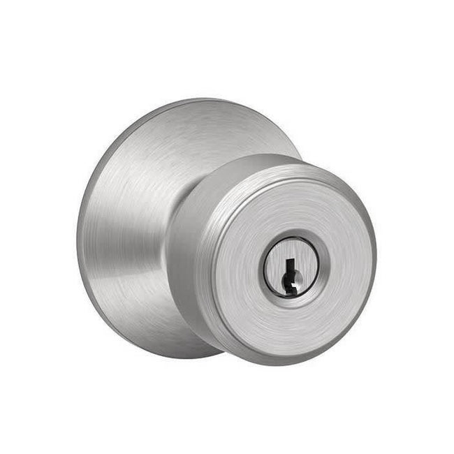 F80BWE626 - Bowery Knob Storeroom Lock - Satin Chrome