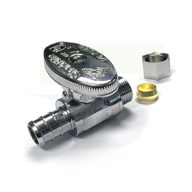 SharkBite 23057LF - 1/2" PEX x 3/8" OD Compression Straight Stop (Quarter Turn) Lead Free