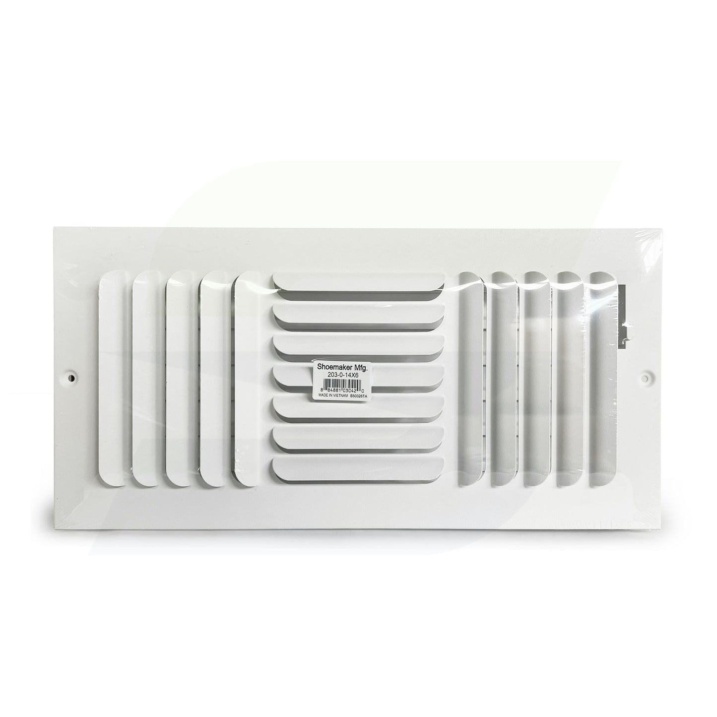 200 Series - 12" x 6" Stamped Curved Blade Register in White