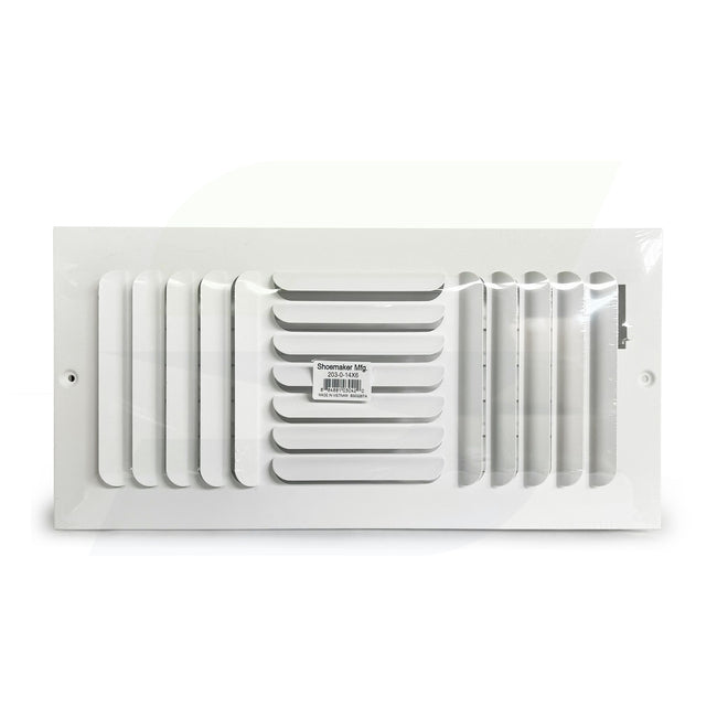 200 Series - 12" x 6" Stamped Curved Blade Register in White