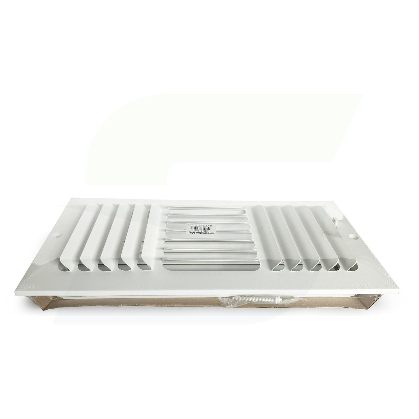 200 Series - 12" x 6" Stamped Curved Blade Register in White