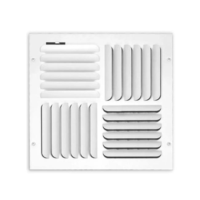 200 Series - 10" x 10" Stamped Curved Blade 4 Way Register in White
