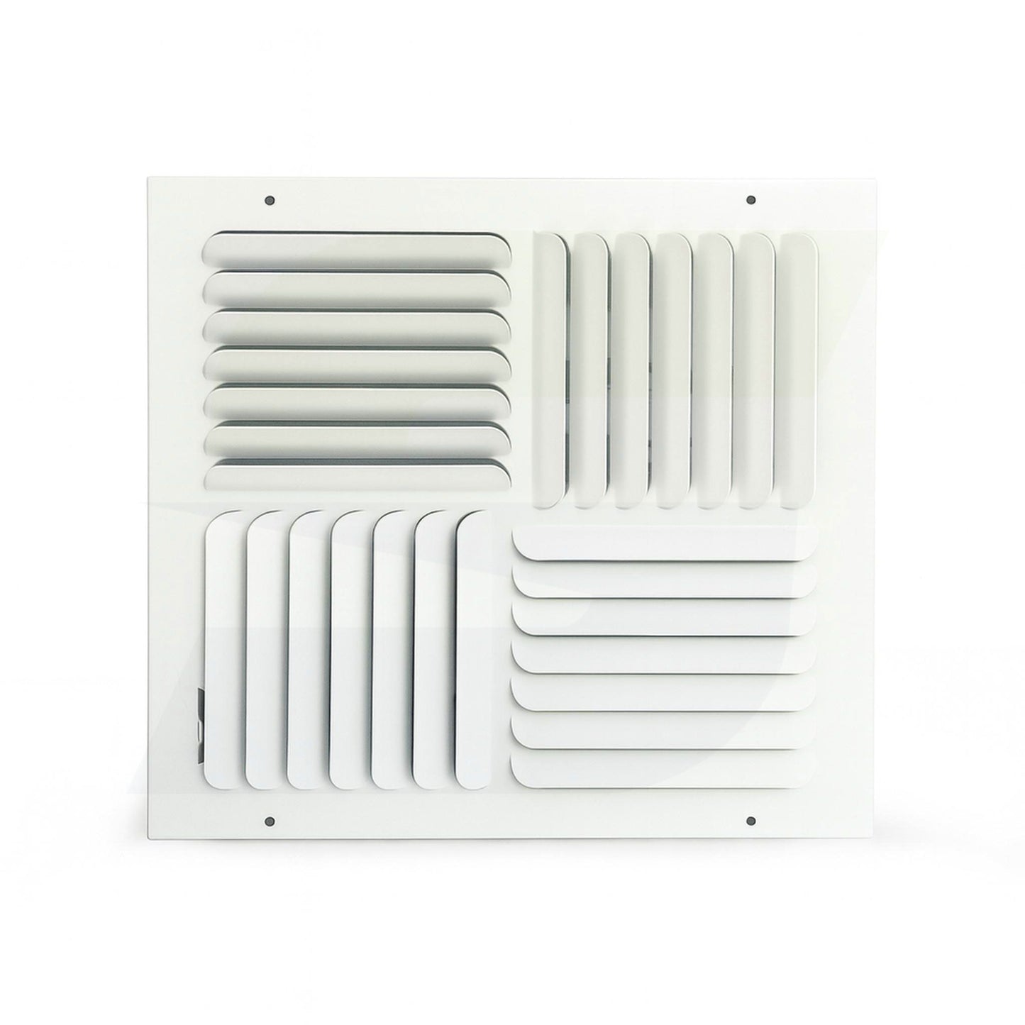 200 Series - 14" x 14" Stamped Curved Blade 4 Way Register in White